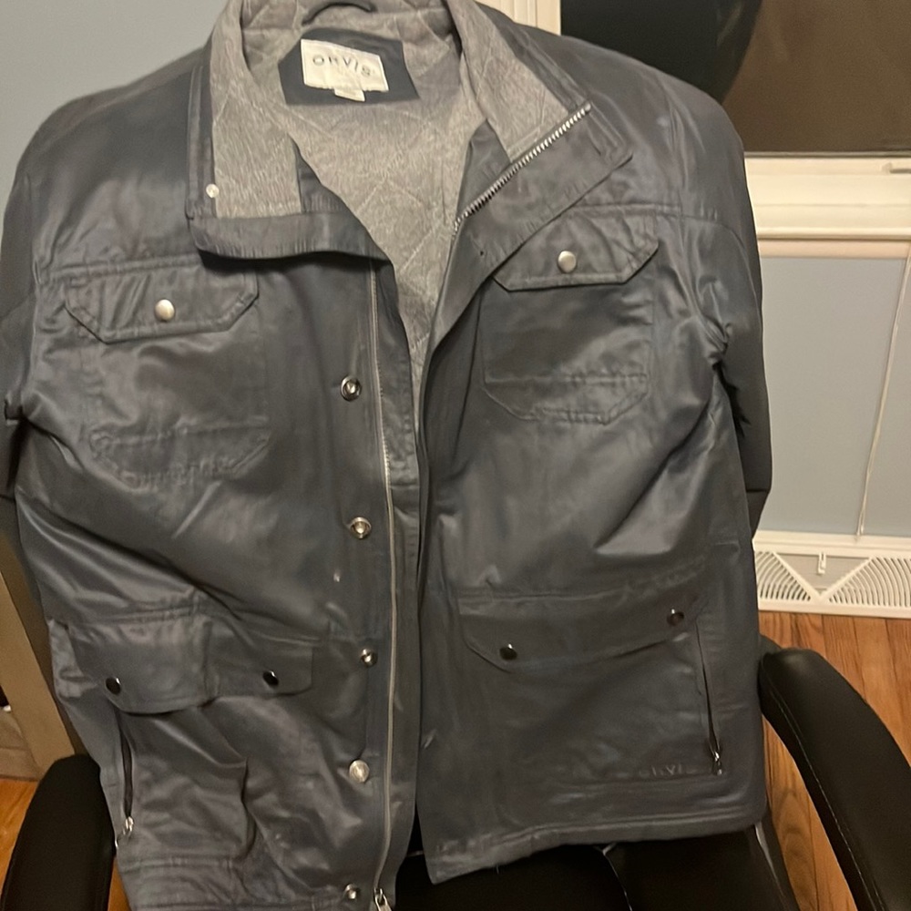 Men’s Coat, Large, Blue/Gray